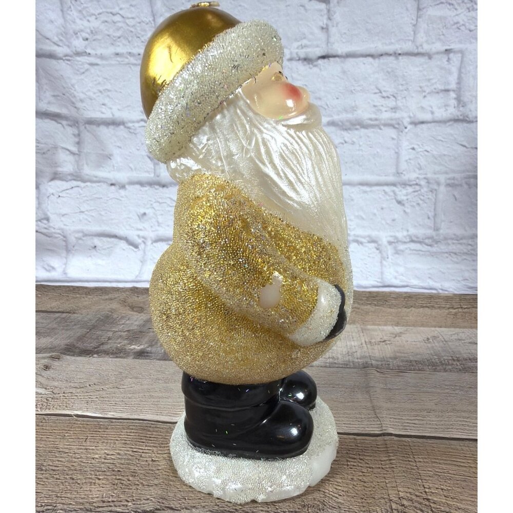 Pottery Barn 1998 Bougie Santa Glitter Candle Christmas Holiday Retired Vintage - Picture 6 of 15